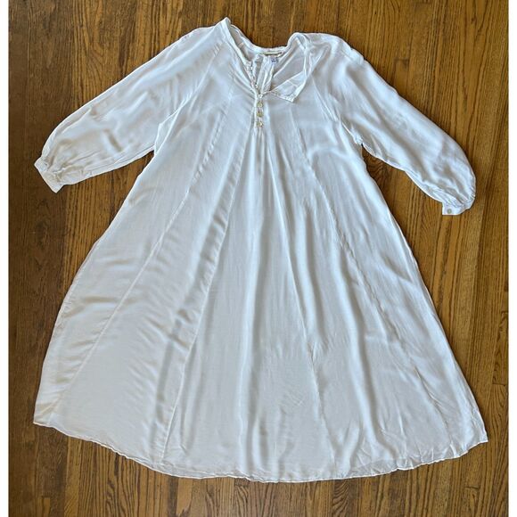 CALME Johnny Was White Long Sleeve Midi Dress  Women's Size Small - Picture 3 of 9